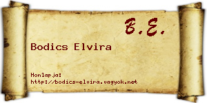 Bodics Elvira névjegykártya